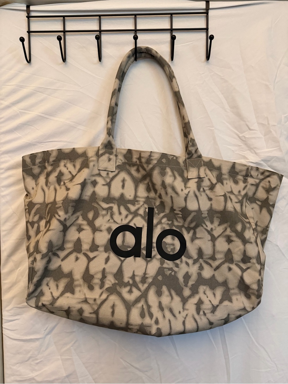 ALO Yoga Gray Tie-Dye Canvas Tote